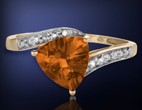 Citrine & Diamond Ring       Size 7 202//157
